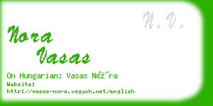 nora vasas business card